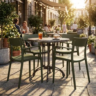 Sedia da Giardino impilabile con Braccioli Verde