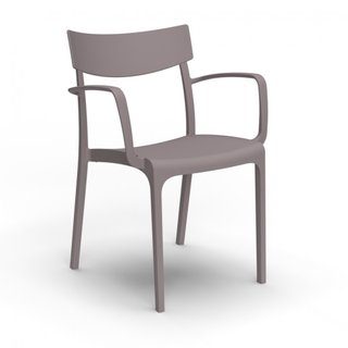 Sedia da Giardino impilabile con Braccioli Beige