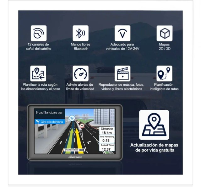 Navigatore GPS AWESAFE Bluetooth 7