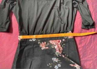 Abito floreale nero e rosa