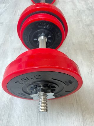 Mancuernas ajustables rojas