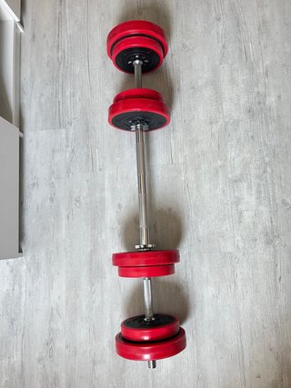 Mancuernas ajustables rojas