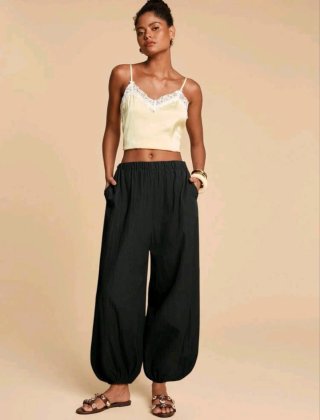 Pantalón bombacho negro
