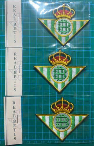 Pack 3 Escudos Real Betis Termoadhesivo