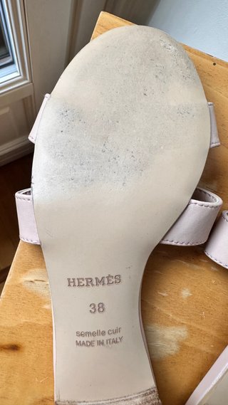 Sandali tipo Hermes rosa cipria