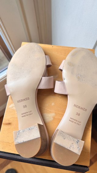 Sandali tipo Hermes rosa cipria