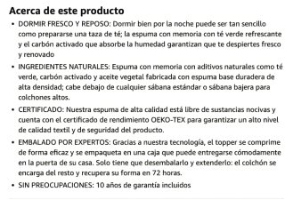 Cubrecolchón viscoelástico