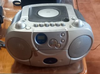 Radio Casete CD Plata/Negro