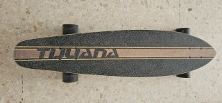 Longboard Skate con Diseño Azul y Madera