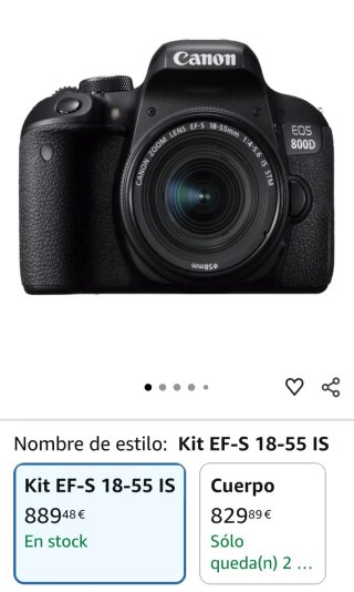 Camara fotos Canon EOS 800D Cámara Digital Complet