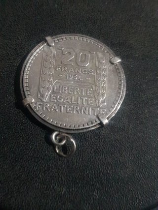 Moneda 20 Francos Plata Francia 1934 gramos 23