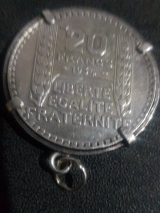 Moneda 20 Francos Plata Francia 1934 gramos 23