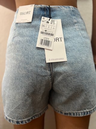 Falda-pantalón vaquera Stradivarius azul claro T.3