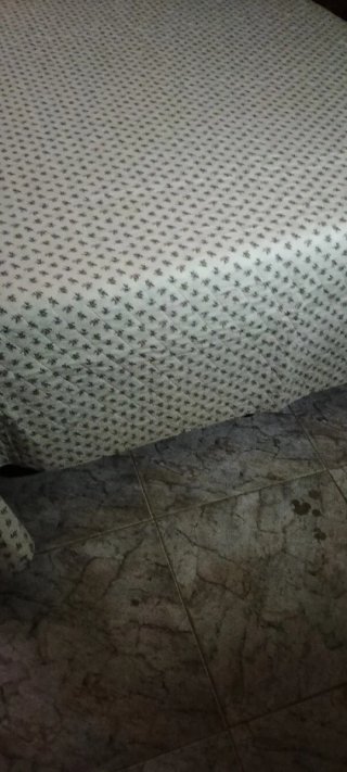 Colcha bouti beige y azul Cama de 150 cm