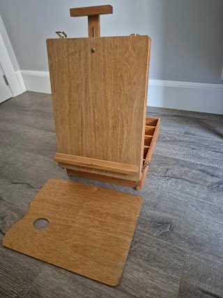 Caja caballete y caja de pintura de madera