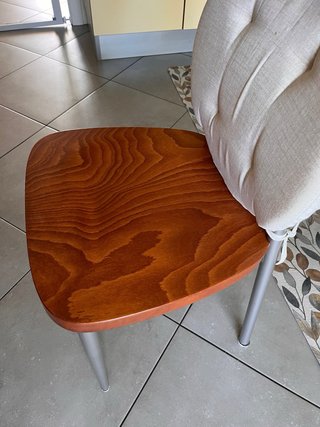 Penisola Legno con 4 Sedie Metallo
