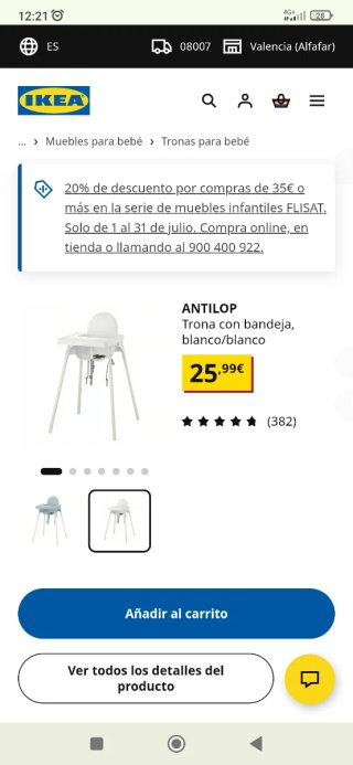 Trona Antilop IKEA + funda