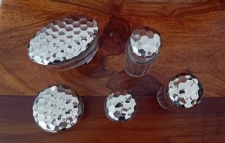 Juego de tocador de cristal y metal