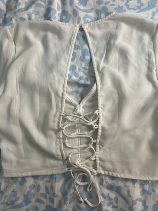 Blusa Crop Stradivarius Talla S Blanca