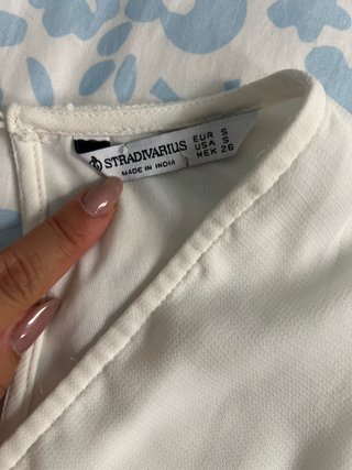 Blusa Crop Stradivarius Talla S Blanca