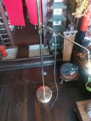 Lámpara dorada doble halógena con regulador