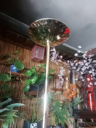 Lámpara dorada doble halógena con regulador