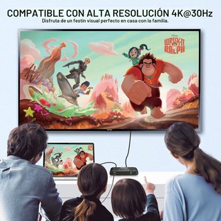 Conmutador HDMI 3×1 4K con mando remoto