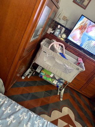 Mini cuna colecho gris