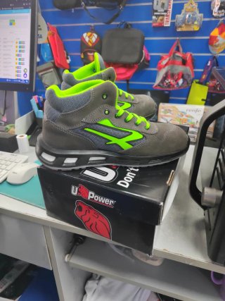 Zapatillas de seguridad U-Power grises y verdes