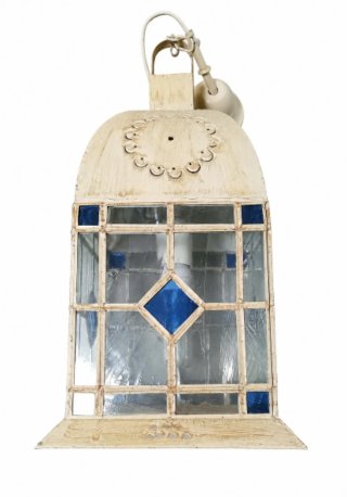 Lámpara colgante de cristal y metal beige