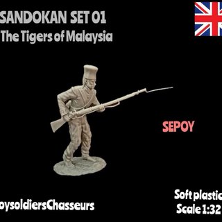 SOLDATINI DI PLASTICA CHASSEURS, SANDOKAN. 1/32