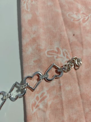 Pulsera corazones con brillantes bijou brigitte