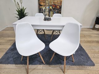 Mesa Comedor Blanca con 4 Sillas Nórdicas