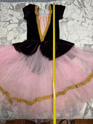 Vestido Ballet Tutú Terciopelo Rosa y granate.