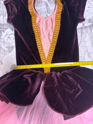Vestido Ballet Tutú Terciopelo Rosa y granate.