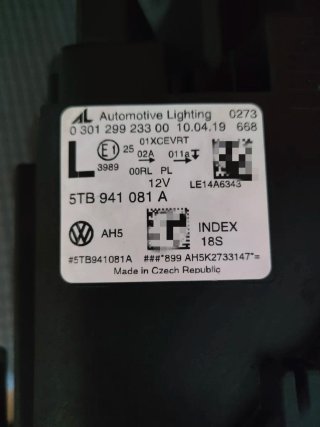 2 Faros Full LED VW Touran 2015-2019 5TB941082A