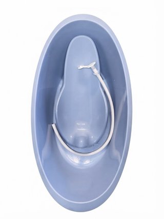 Bañera bebé azul plástico con desagüe