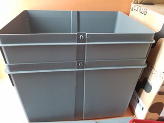 Cubo Basura Emuca 2x12L Gris con Bordes Rojo/Amari