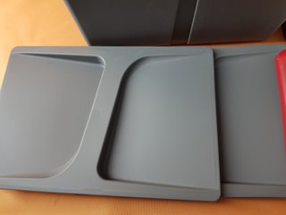 Cubo Basura Emuca 2x12L Gris con Bordes Rojo/Amari