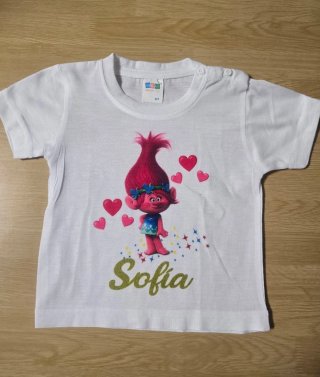 Camiseta infantil Trolls Sofia talla 0/1 año