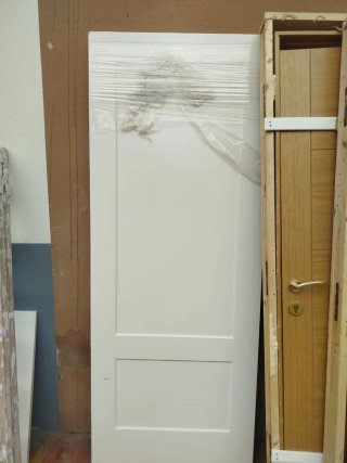 Puerta corredera blanca 2 paneles