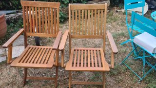 Sillas de madera y metal
