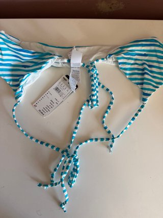 Bikini Tiras Azul/Blanco Talla 90B