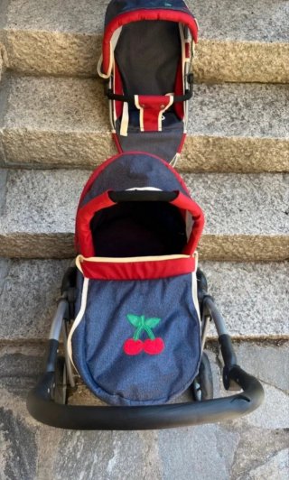 Carrito Muñecas 2 en 1 Capazo Silla