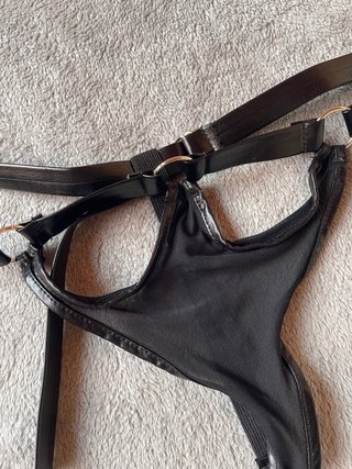 Tanga hombre con cinturón cuero y malla