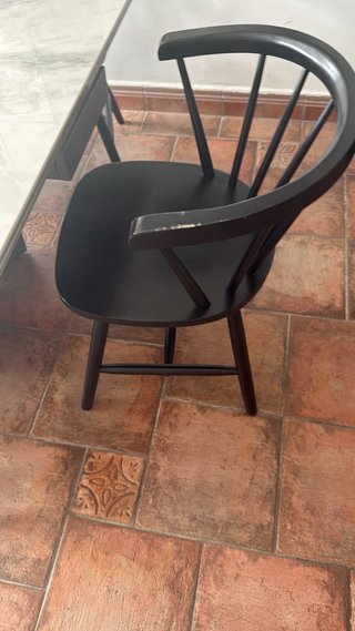 Juego 6 Sillas Negras Madera