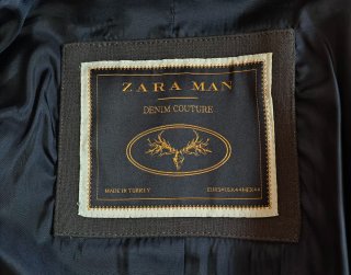 Chaqueta Zara Talla 54 Azul Marino y Gris