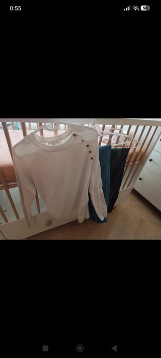 Lote Ropa Premamá: Jersey Blanco y Jeans