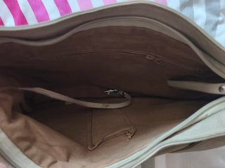 Bolso de hombro beige/ piedra de piel