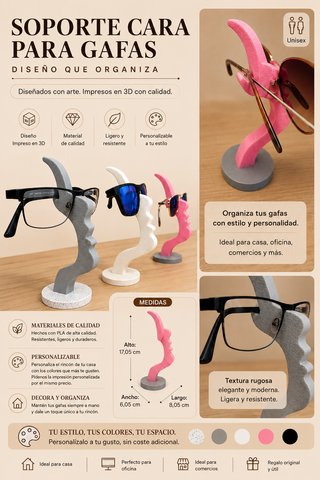 Soporte para gafas diseño cara